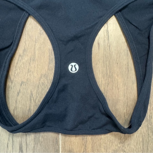 Lululemon Black Racerback Tank Top with Back Hem Ruffle - Picture 5 of 11